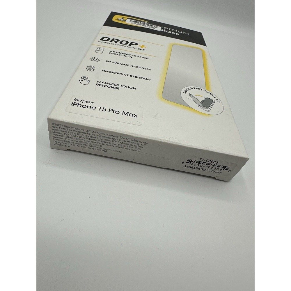 Otterbox Premium Glass Drop Plus Scratch Screen Protector For iPhone 15 Pro Max - Picture 3 of 6